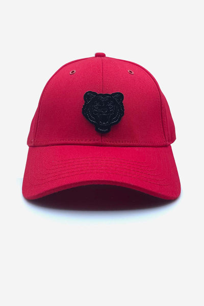 RED TIGER CAP WITH BLACK LOGO