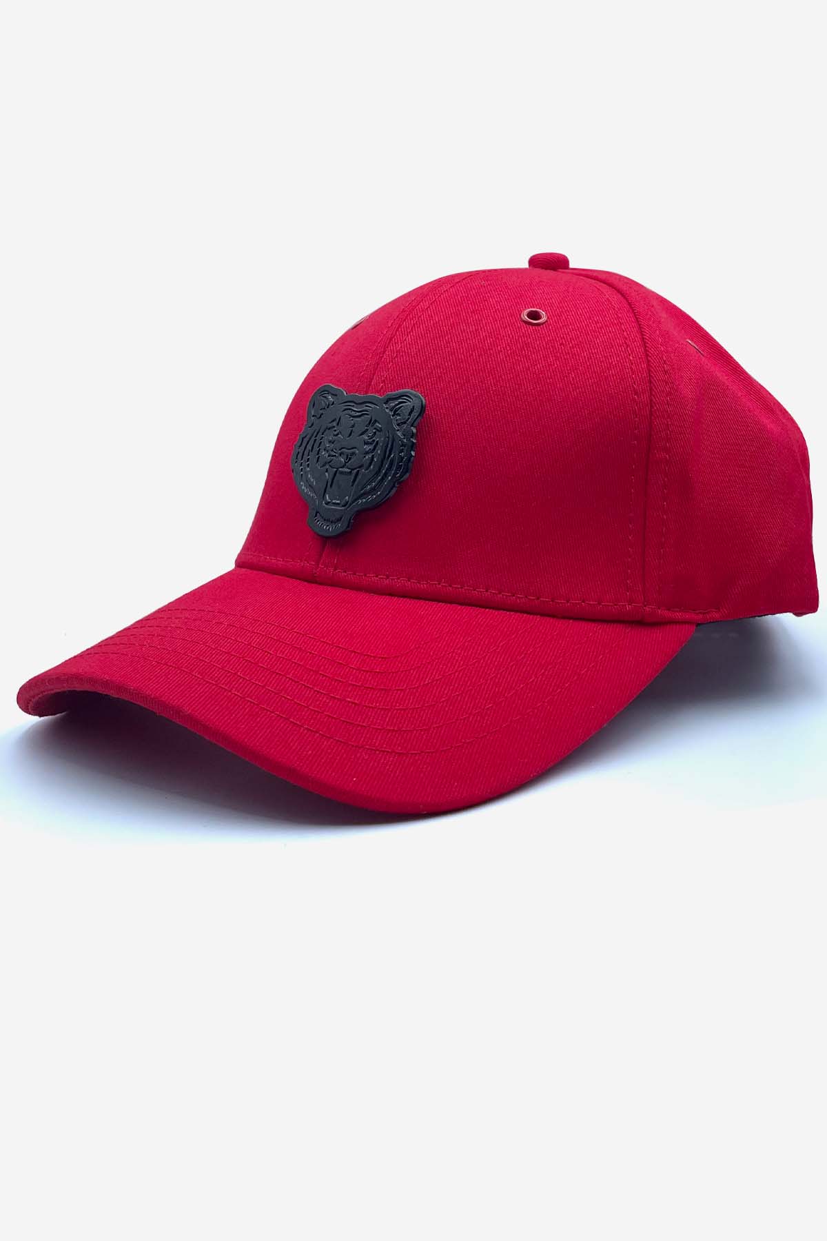 RED TIGER CAP WITH BLACK LOGO