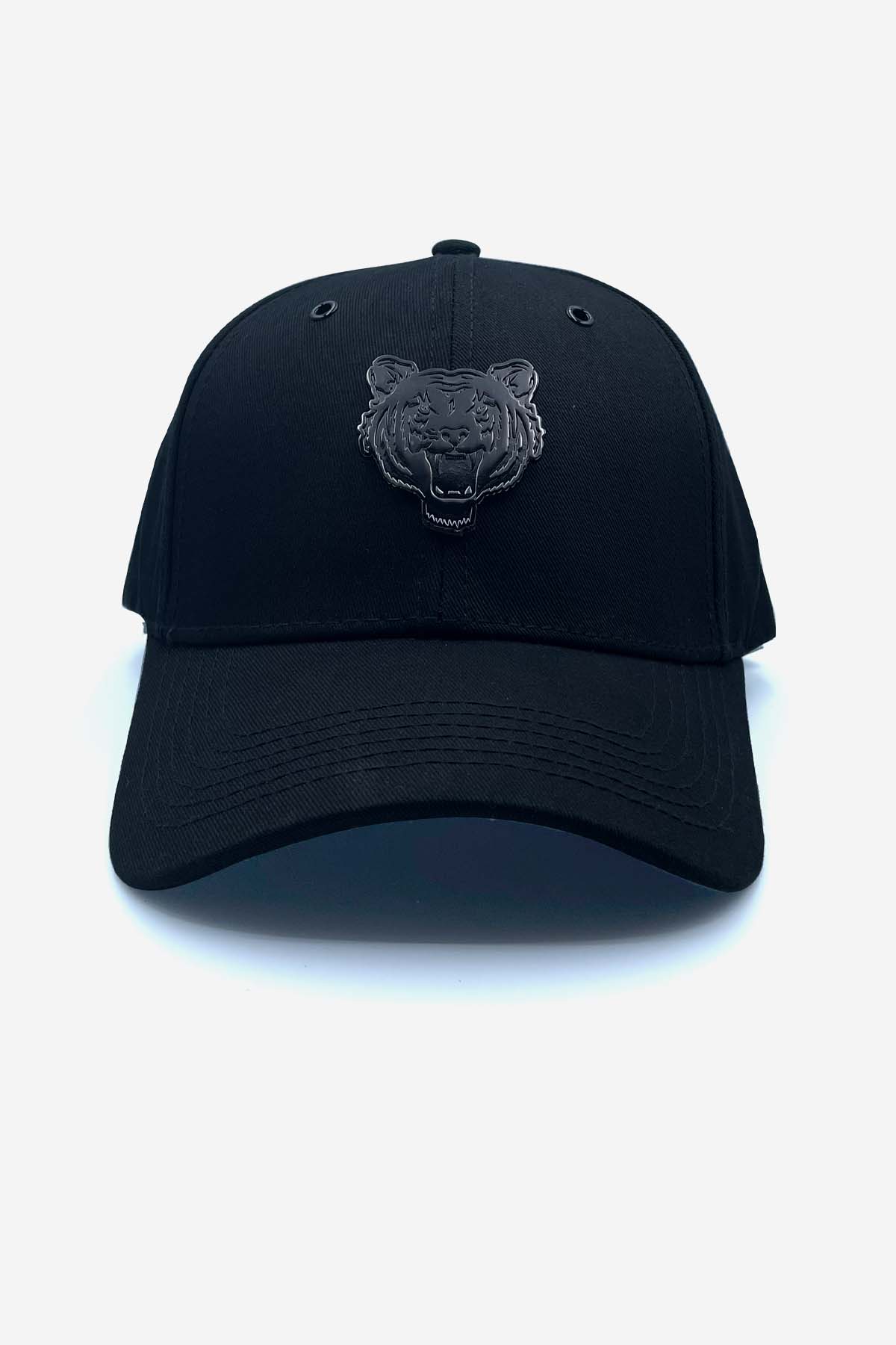 BLACK TIGER CAP WITH BLACK LOGO
