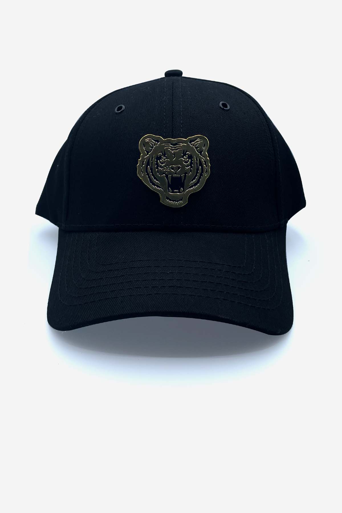 BLACK TIGER CAP WITH GOLD LOGO
