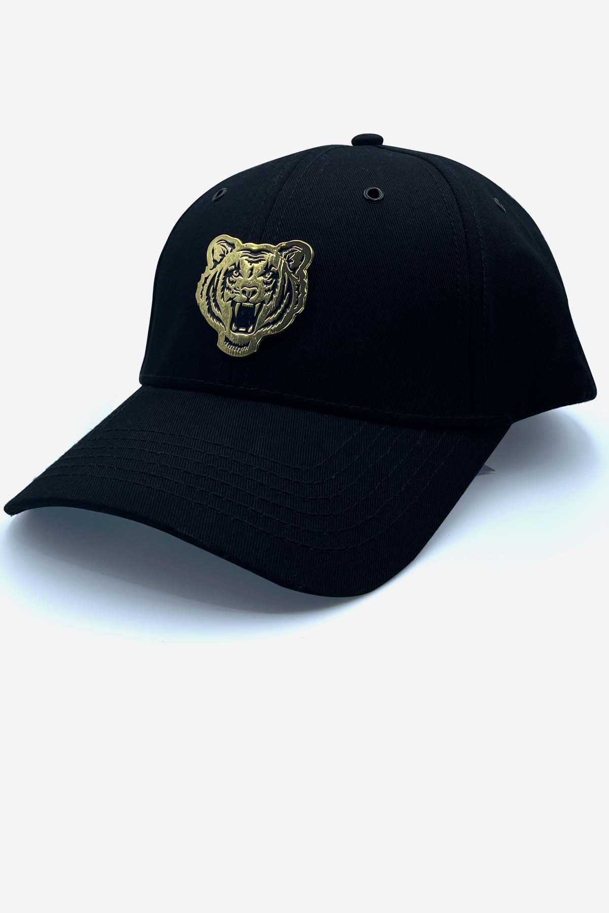 BLACK TIGER CAP WITH GOLD LOGO