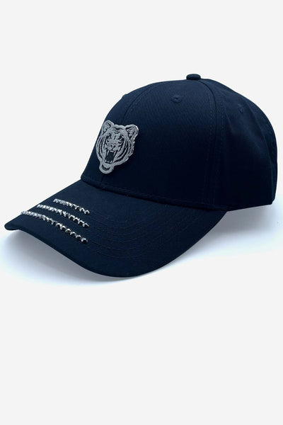 SILVER SWAROWSKI CRYSTAL TIGER CAP